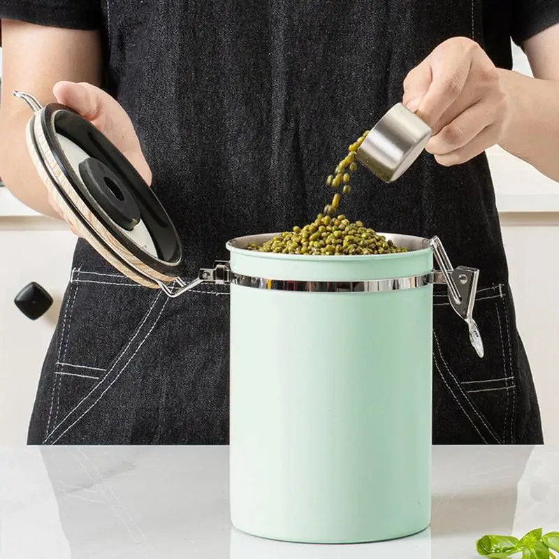 Coffee Bean Storage Jar 1.8L Stainless Steel Food Jar With Silicone Ring Kitchen Accessories Coffee Bean Can With Spoon Lid 1 Wa
Coffee Bean Storage Jar 1.8L Stainless Steel Food Jar With Silicone Ring Kitchen Accessories Coffee Bean Can With Spoon Lid 1 Wa