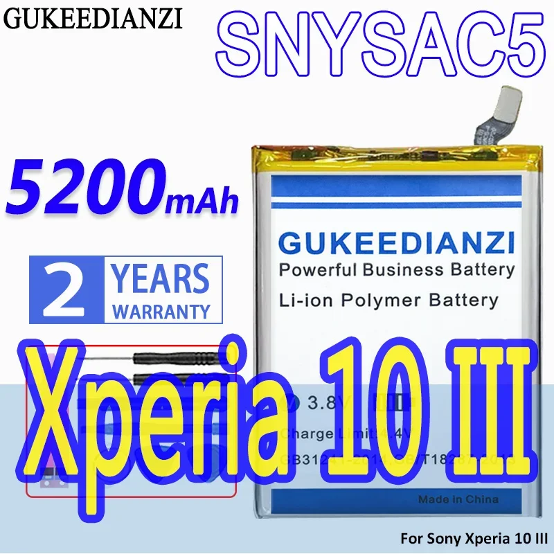 Сменный аккумулятор GUKEEDIANZI большой емкости SNYSAC5 5200 мАч для Sony Xperia 10 III 10III X10III SO-52B SOG04 XQ-BT52 A102SO
Сменный аккумулятор GUKEEDIANZI большой емкости SNYSAC5 5200 мАч для Sony Xperia 10 III 10III X10III SO-52B SOG04 XQ-BT52 A102SO