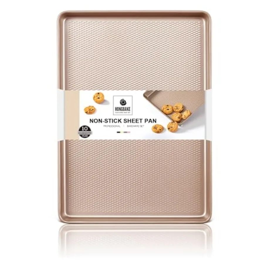 15x10 - Commercial Cookie Sheets for Baking with Diamond Texture Surface, 57% Thicker Carbon Steel Baking Sheet for Oven, Nonst
15x10 - Commercial Cookie Sheets for Baking with Diamond Texture Surface, 57% Thicker Carbon Steel Baking Sheet for Oven, Nonst