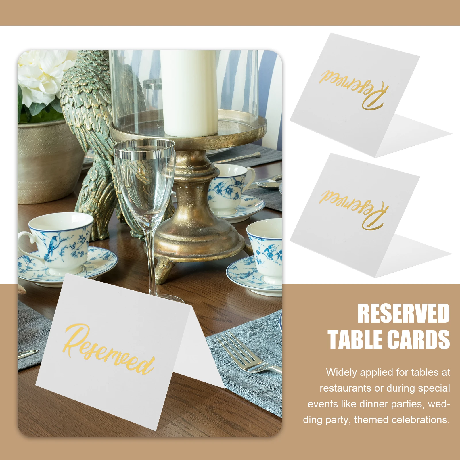 50pcs Reserved Table Signs Double Sided Printing Gold Silver Wedding Party Restaurant Banquet Decorations 3x4inch
50pcs Reserved Table Signs Double Sided Printing Gold Silver Wedding Party Restaurant Banquet Decorations 3x4inch
