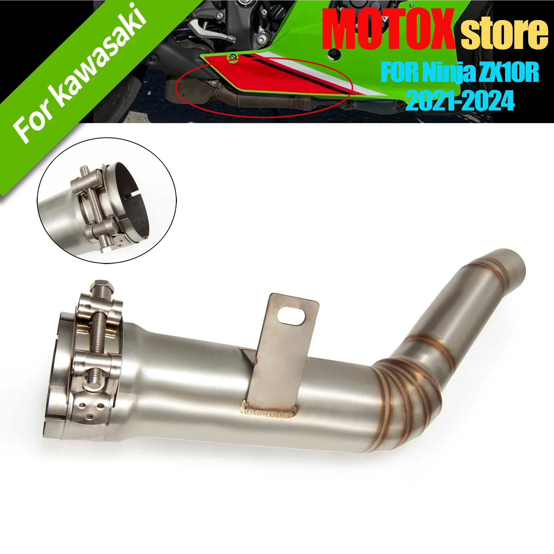 Silver Fit For 2021 - 2024 2022 2023 Kawasaki Ninja ZX10R ZX-10R ZX 10R Motorcycle Exhaust Muffler Section Mid Link Pipe
Silver Fit For 2021 - 2024 2022 2023 Kawasaki Ninja ZX10R ZX-10R ZX 10R Motorcycle Exhaust Muffler Section Mid Link Pipe