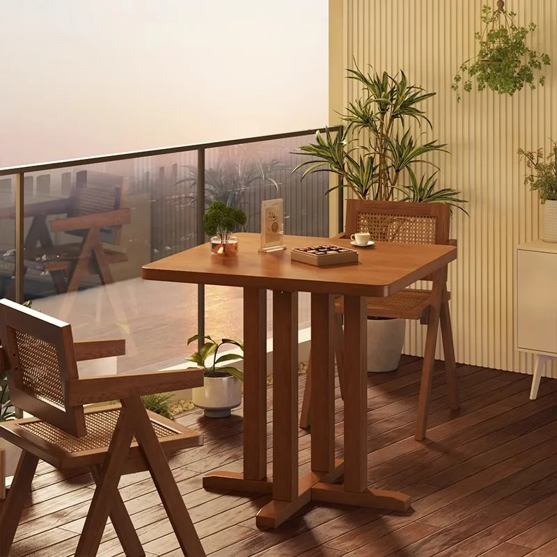 Solid wood balcony small tea table household leisure tea table small apartment rattan square table and chair combination
Solid wood balcony small tea table household leisure tea table small apartment rattan square table and chair combination