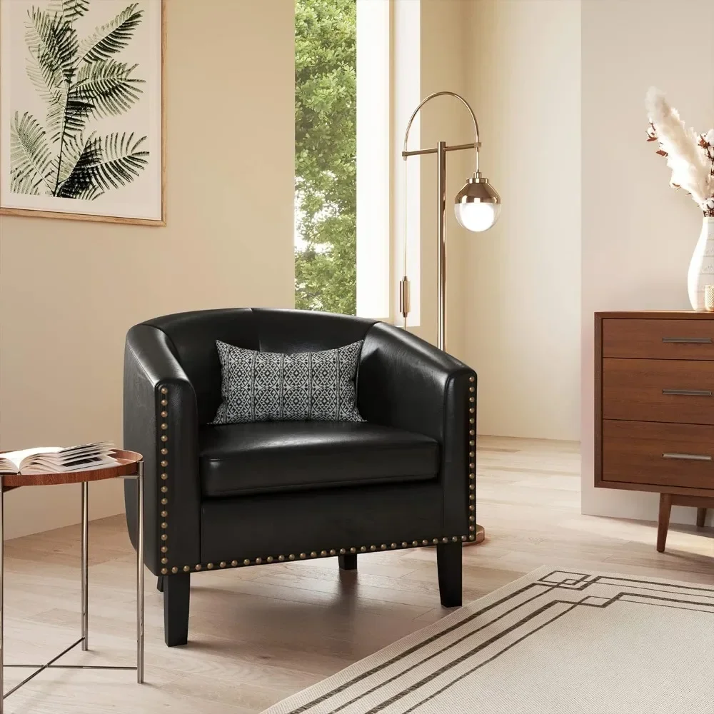 -Accent Barrel Chair,Modern Tub Club Chair Upholstered Armchair For Living Room,Chair With Gold Nail Head Trim Black Legs,Sillas
-Accent Barrel Chair,Modern Tub Club Chair Upholstered Armchair For Living Room,Chair With Gold Nail Head Trim Black Legs,Sillas