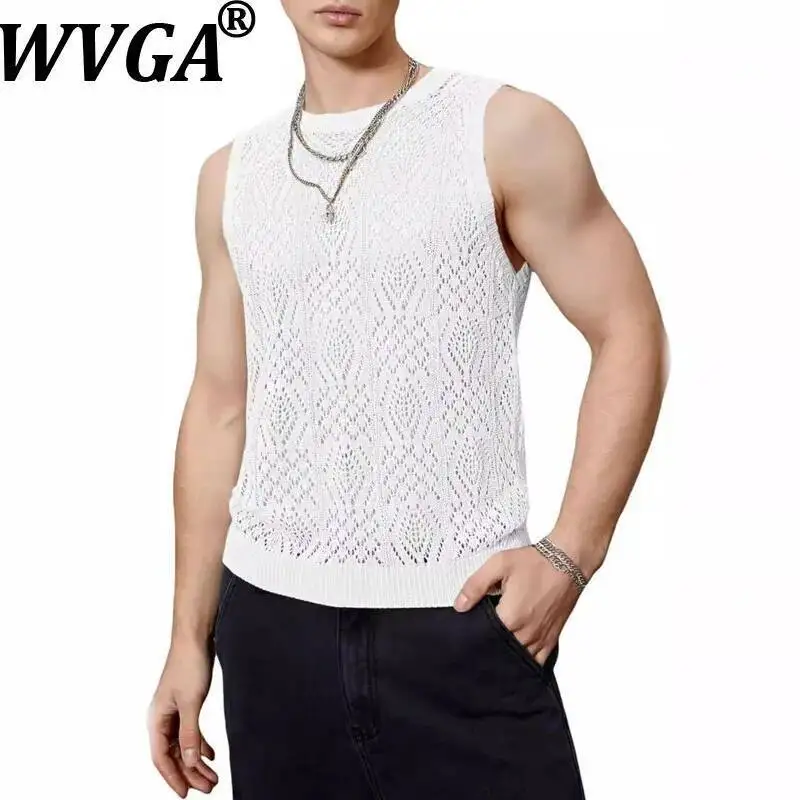 WVGA Summer New Men's High Street Knitted Hollow Out Breathable Trendy Vests O-Neck Niche Chic Casual Sleeveless Tops Ins W23766
WVGA Summer New Men's High Street Knitted Hollow Out Breathable Trendy Vests O-Neck Niche Chic Casual Sleeveless Tops Ins W23766