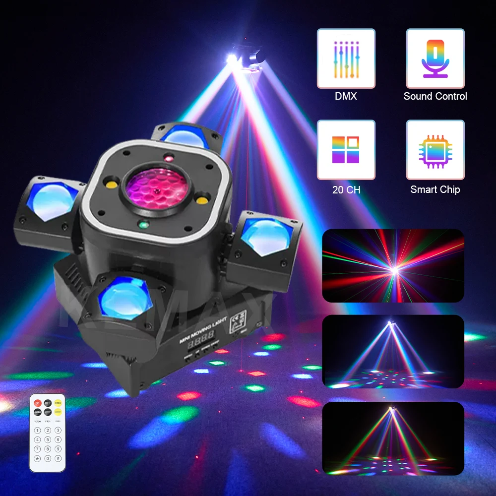 80W Disco Party Light Remote Control 4 Arm Mini Beam Sound DJ Robotic Mobile Head DMX512 Nightclub Stage Effect For Christmas
80W Disco Party Light Remote Control 4 Arm Mini Beam Sound DJ Robotic Mobile Head DMX512 Nightclub Stage Effect For Christmas