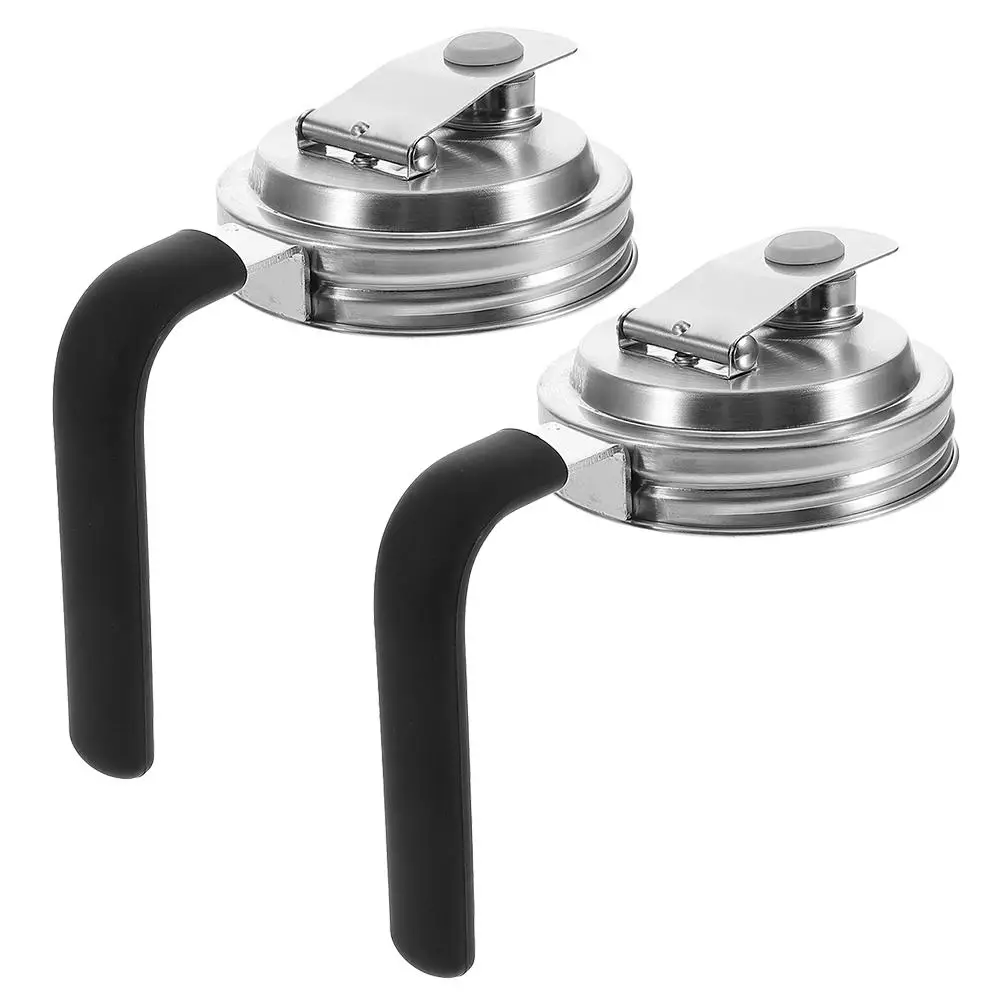 2Pcs Stainless Steel Handle Lids Black Wide Mouth Jar Pour Spout Tea Cover Food Grade Sealed AntiRust Kitchen Bar
2Pcs Stainless Steel Handle Lids Black Wide Mouth Jar Pour Spout Tea Cover Food Grade Sealed AntiRust Kitchen Bar