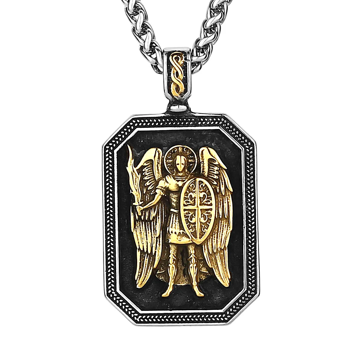 NovelTeez Angel Warrior Necklace - Sword & Shield Pendant in Titanium Steel (Two-Tone Finish)
NovelTeez Angel Warrior Necklace - Sword & Shield Pendant in Titanium Steel (Two-Tone Finish)