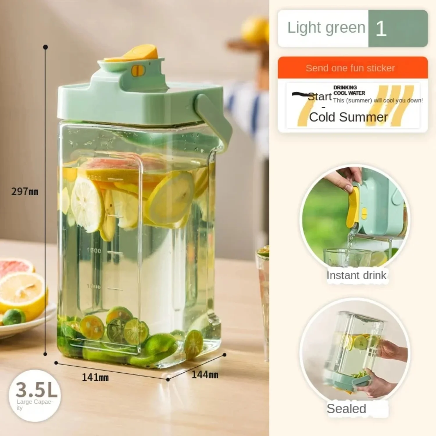 Large Capcity Water Bottle with Faucet Fridge Cold Water Kettle Iced Beverage Dispenser Fruit Juice Tea Jug Kitchen Drinkware 
Large Capcity Water Bottle with Faucet Fridge Cold Water Kettle Iced Beverage Dispenser Fruit Juice Tea Jug Kitchen Drinkware