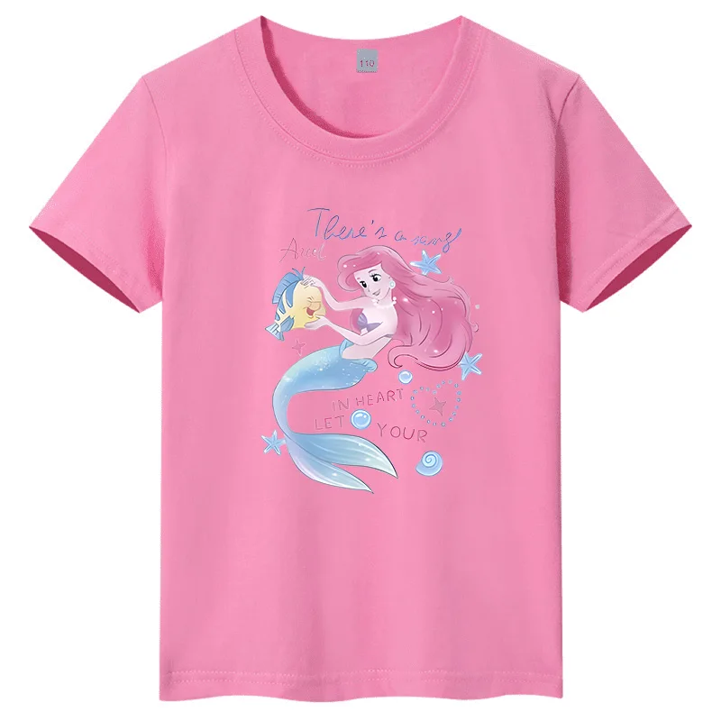 Cute summer children's short sleeved mermaid cartoon printed pure cotton T-shirt casual round neck breathable parent-child top
Cute summer children's short sleeved mermaid cartoon printed pure cotton T-shirt casual round neck breathable parent-child top