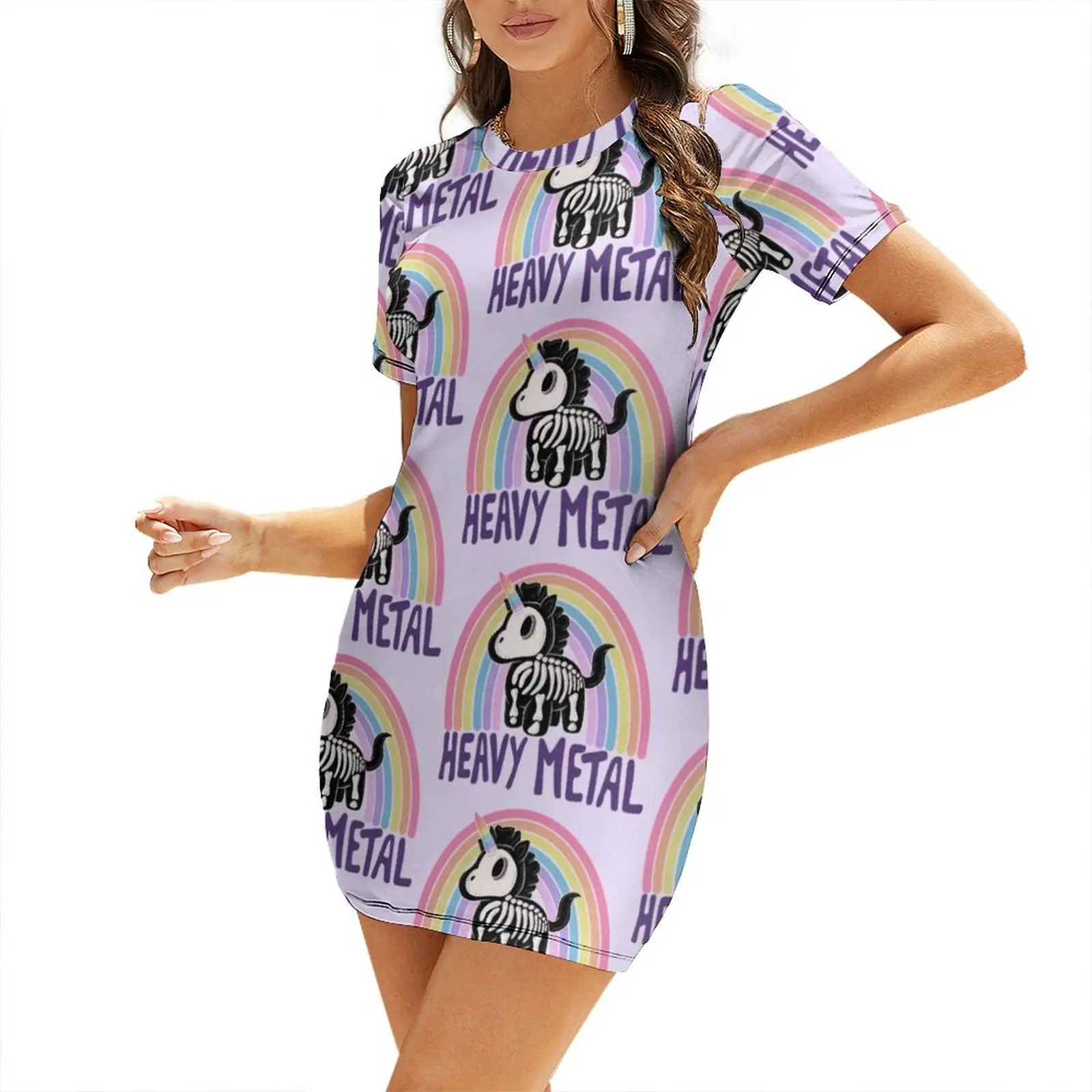 Heavy Metal Unicorn Skeleton Short-Sleeved Dress women's evening dress 2025 Women's summer skirt clothes for women Dress
Heavy Metal Unicorn Skeleton Short-Sleeved Dress women's evening dress 2025 Women's summer skirt clothes for women Dress