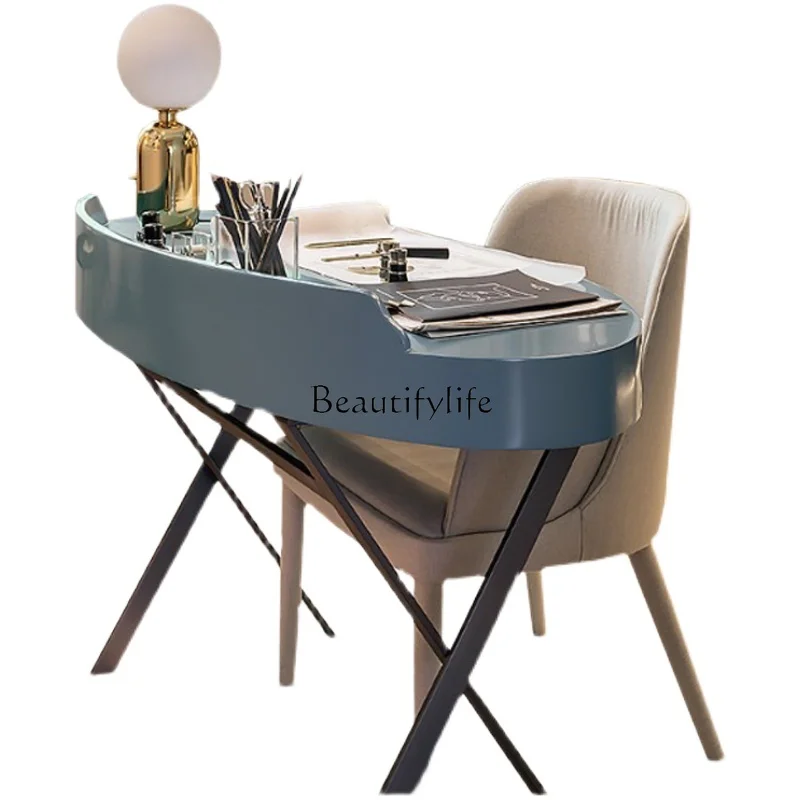 Household oval simple modern solid wood light luxury small apartment with drawer desk combination
Household oval simple modern solid wood light luxury small apartment with drawer desk combination