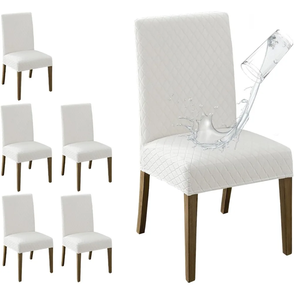 Waterproof Dining Room Chair Covers Set of 6 - Stretch Jacquard Parson Chair Slipcovers, Removable and Washable
Waterproof Dining Room Chair Covers Set of 6 - Stretch Jacquard Parson Chair Slipcovers, Removable and Washable