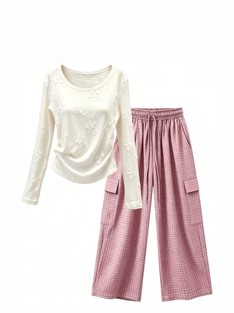 Laid-back Style Women's Embroidered Long Sleeve Set Casual High Waist Wide Leg Pants Two-Piece Spring Summer Fashion Ensemble
Laid-back Style Women's Embroidered Long Sleeve Set Casual High Waist Wide Leg Pants Two-Piece Spring Summer Fashion Ensemble