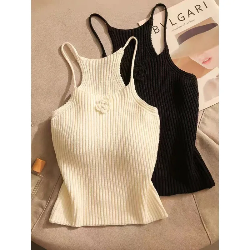 Women Basic Camisole Solid Thin Top Female Knitted Slim Solid-colored Sleeveless Short Jacket Underwear Bodycon Sweater 
Women Basic Camisole Solid Thin Top Female Knitted Slim Solid-colored Sleeveless Short Jacket Underwear Bodycon Sweater