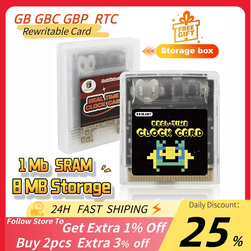 GB GBC GBP RTC Rewritable Flash Cart 8MB Storage 1Mb SRAM RTC Function Retro Game Compatibility Compact Memory Solution
GB GBC GBP RTC Rewritable Flash Cart 8MB Storage 1Mb SRAM RTC Function Retro Game Compatibility Compact Memory Solution