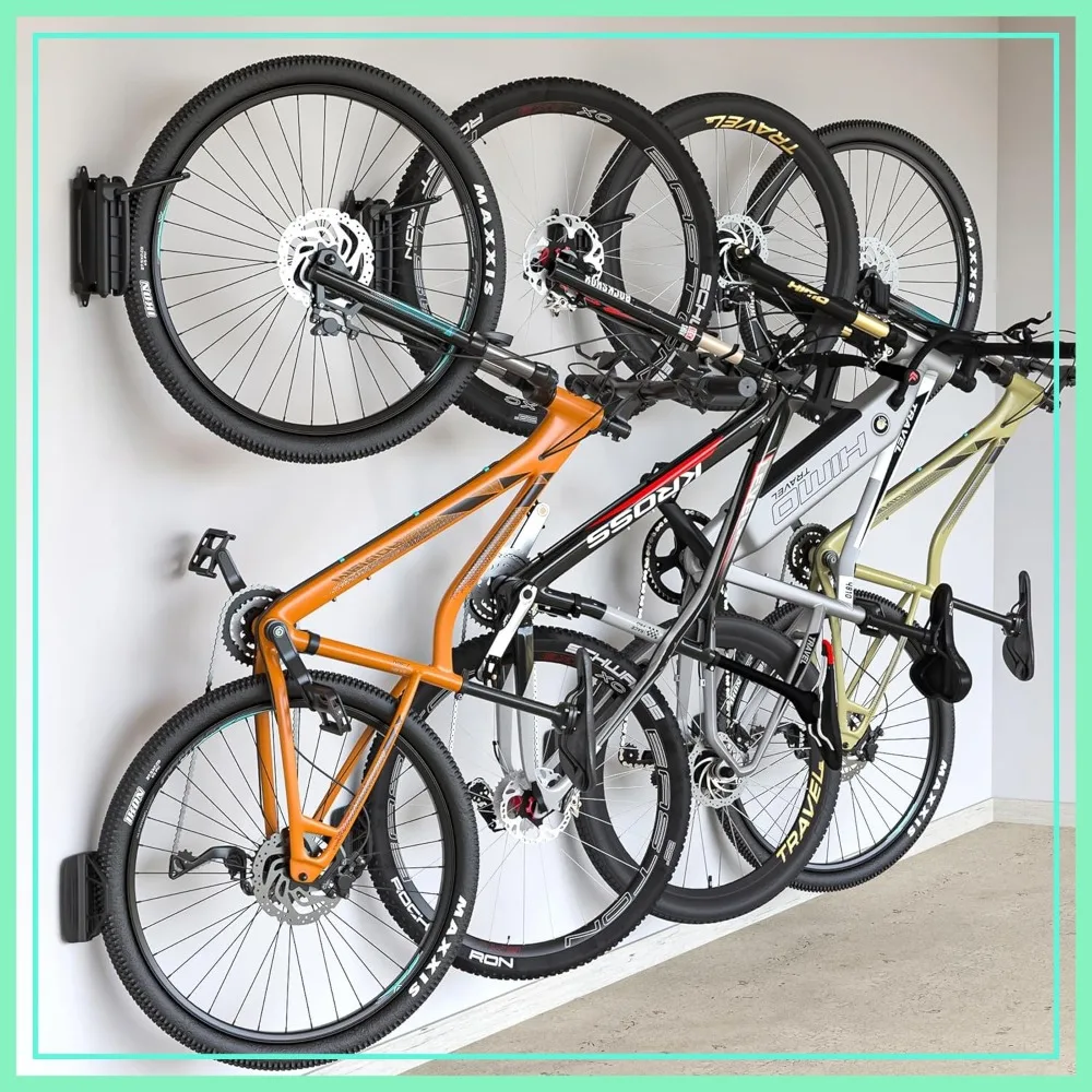 Swivel Bike Wall Mount, 4 Pack, Space-Saving Vertical Bike Rack for Garage, Holds Up to 66lbs
Swivel Bike Wall Mount, 4 Pack, Space-Saving Vertical Bike Rack for Garage, Holds Up to 66lbs
