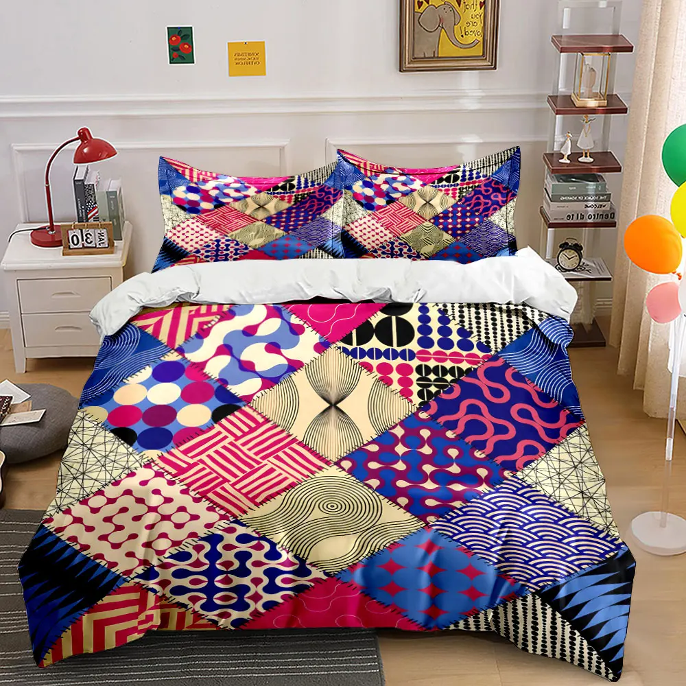 Colorful Abstract Patchwork Patterns Print Soft Comfortable Duvet Cover Bedding Set Included 1*Duvet Cover 2*Pillowcases
Colorful Abstract Patchwork Patterns Print Soft Comfortable Duvet Cover Bedding Set Included 1*Duvet Cover 2*Pillowcases