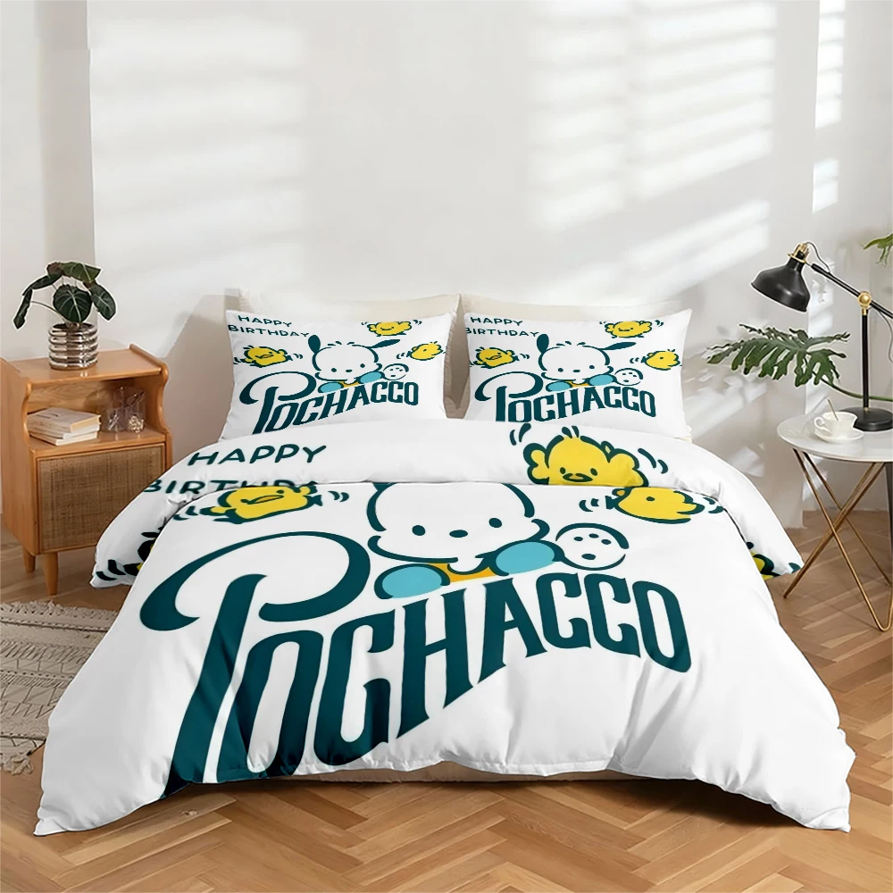 3-Piece High-Definition Digital Print Bedding Set, Pochacco Puppy and Little Yellow Chicken Pattern Duvet Cover Set, Large Floral Pattern Duvet Cover Set, Includes 1 Duvet Cover + 2 Pillowcases, Suitable for Bedroom, Guest Room, Home Decoration, Polyester
3-Piece High-Definition Digital Print Bedding Set, Pochacco Puppy and Little Yellow Chicken Pattern Duvet Cover Set, Large Floral Pattern Duvet Cover Set, Includes 1 Duvet Cover + 2 Pillowcases, Suitable for Bedroom, Guest Room, Home Decoration, Polyester