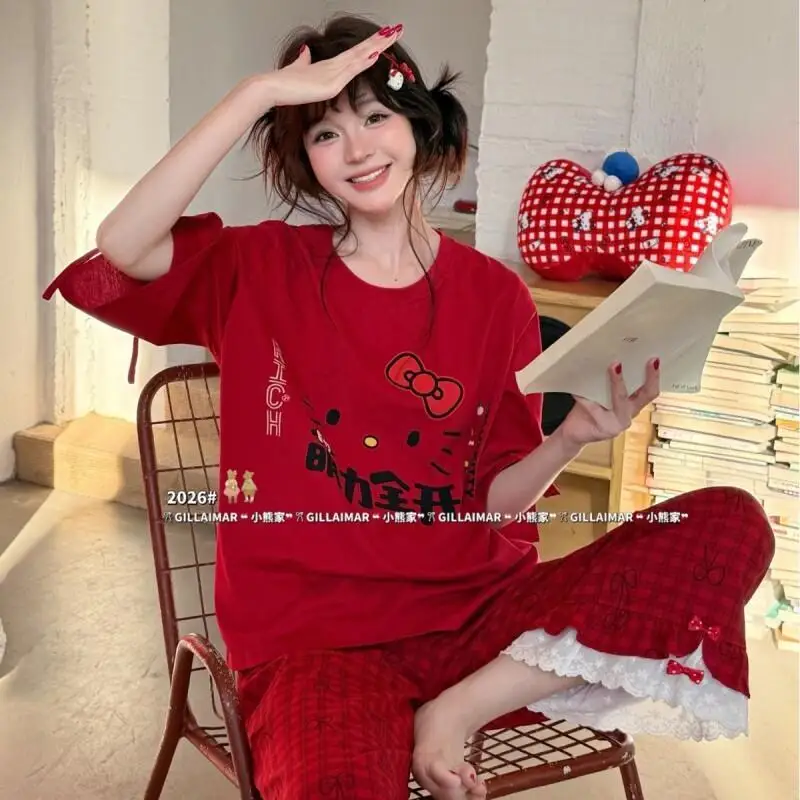 Sanrio Hello Kitty Loungewear Pajamas Set Sleepwear Pants Women Homewear Spring Autumn Red Long Sleeve Long Pants Korean Style
Sanrio Hello Kitty Loungewear Pajamas Set Sleepwear Pants Women Homewear Spring Autumn Red Long Sleeve Long Pants Korean Style