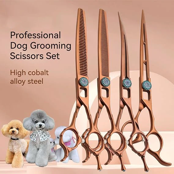 Fenice Retro Artistic Hollow Design JP440c Pet Grooming Scissors Set Dog Hair Straight&curved&chunker&thinning Shears
Fenice Retro Artistic Hollow Design JP440c Pet Grooming Scissors Set Dog Hair Straight&curved&chunker&thinning Shears