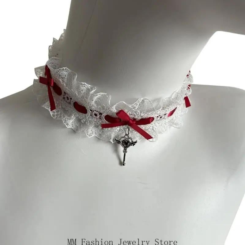 D0UB FADAY BOWKNOT CHOKER Ожерелье с сердечным крылом ключа ленты кружевная колянка женские ювелирные аксессуары на Хэллоуин
D0UB FADAY BOWKNOT CHOKER Ожерелье с сердечным крылом ключа ленты кружевная колянка женские ювелирные аксессуары на Хэллоуин