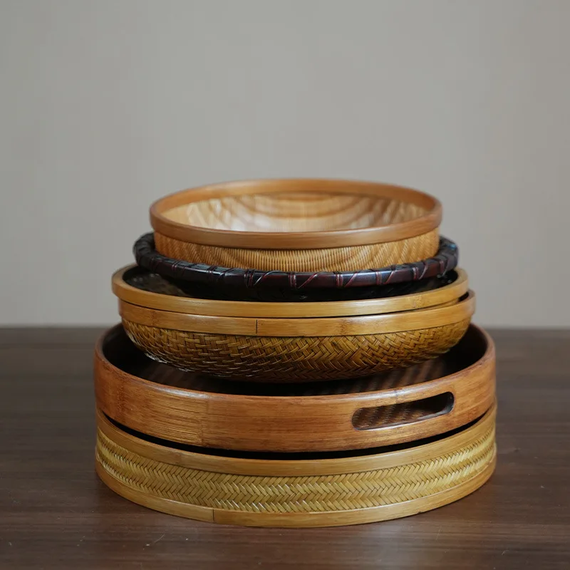 Retro tea saucer bamboo handmade tray rectangular Chinese household water tray
Retro tea saucer bamboo handmade tray rectangular Chinese household water tray
