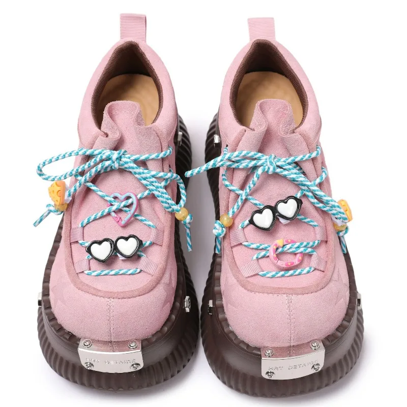 Shoes for Women's Platform Leather Shoes Retro Metal Toe Thick Sole Shoe Round Head Front Lace Up Single Shoes Zapatos De Mujer
Shoes for Women's Platform Leather Shoes Retro Metal Toe Thick Sole Shoe Round Head Front Lace Up Single Shoes Zapatos De Mujer
