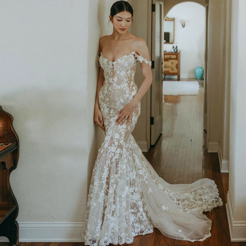 13884# Sexy Strapless Mermaid Wedding Dress Fashion 2022 Appliques Cap Sleeve Off Shoulder Bridal Gown Zipper Vestidos De Noiva
13884# Sexy Strapless Mermaid Wedding Dress Fashion 2022 Appliques Cap Sleeve Off Shoulder Bridal Gown Zipper Vestidos De Noiva