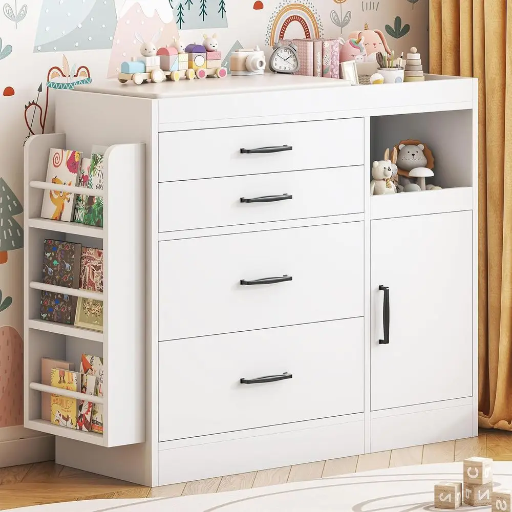4-Drawer Nursery Dresser with Cabinet & 3 Shelves, Includes Changing Pad, White
4-Drawer Nursery Dresser with Cabinet & 3 Shelves, Includes Changing Pad, White