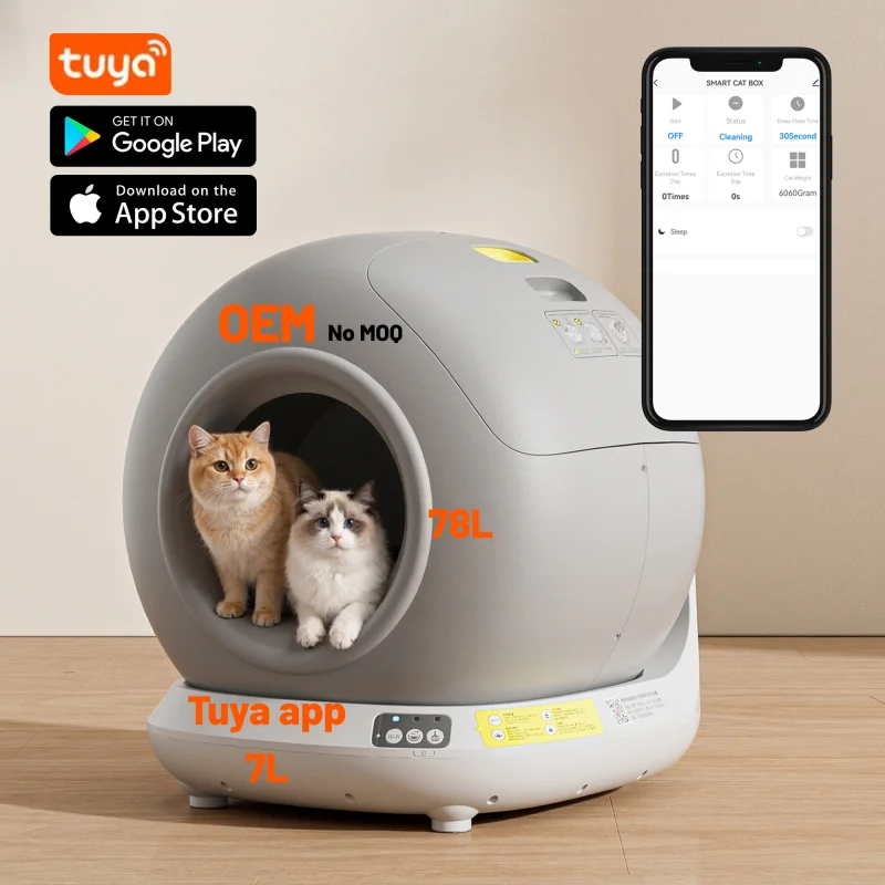 78L Automatic Custom Tuya APP Control With Radar Sensor Robot Kitty Litter Box Self Cleaning Cat Toilet