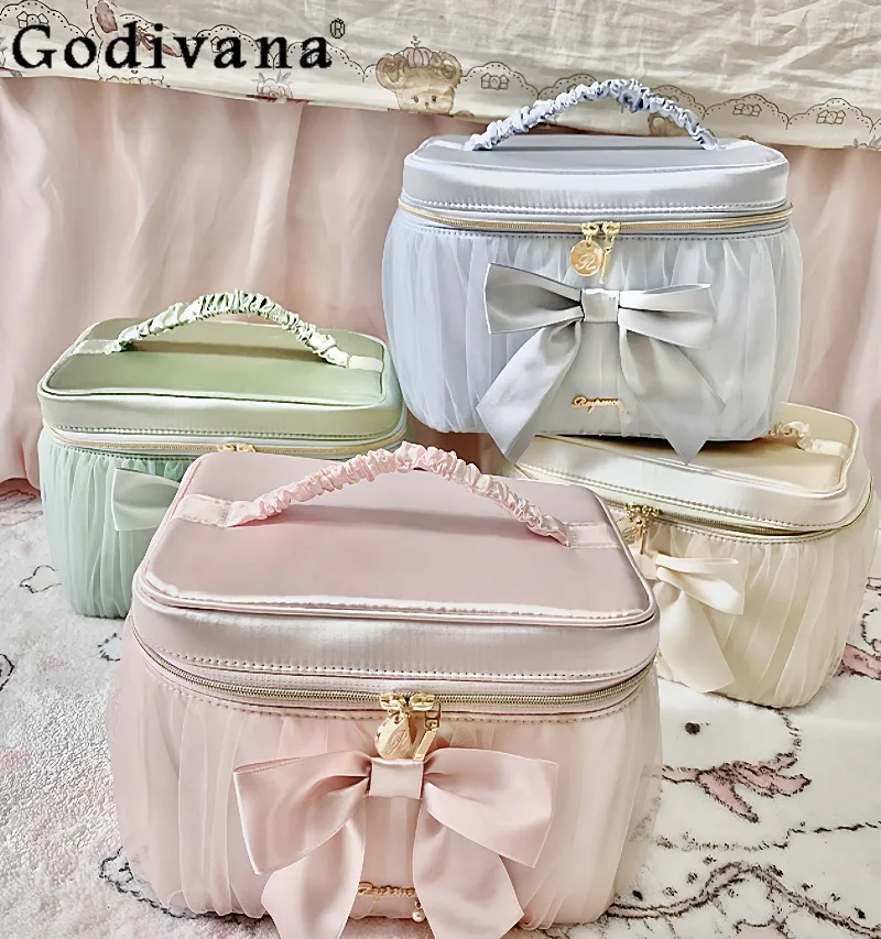 2026 New Japanese Sweet Large Capacity Bow Mesh Cosmetic Bag Women's Cute Princess Wind Portable Travel Storage Bag
2026 New Japanese Sweet Large Capacity Bow Mesh Cosmetic Bag Women's Cute Princess Wind Portable Travel Storage Bag