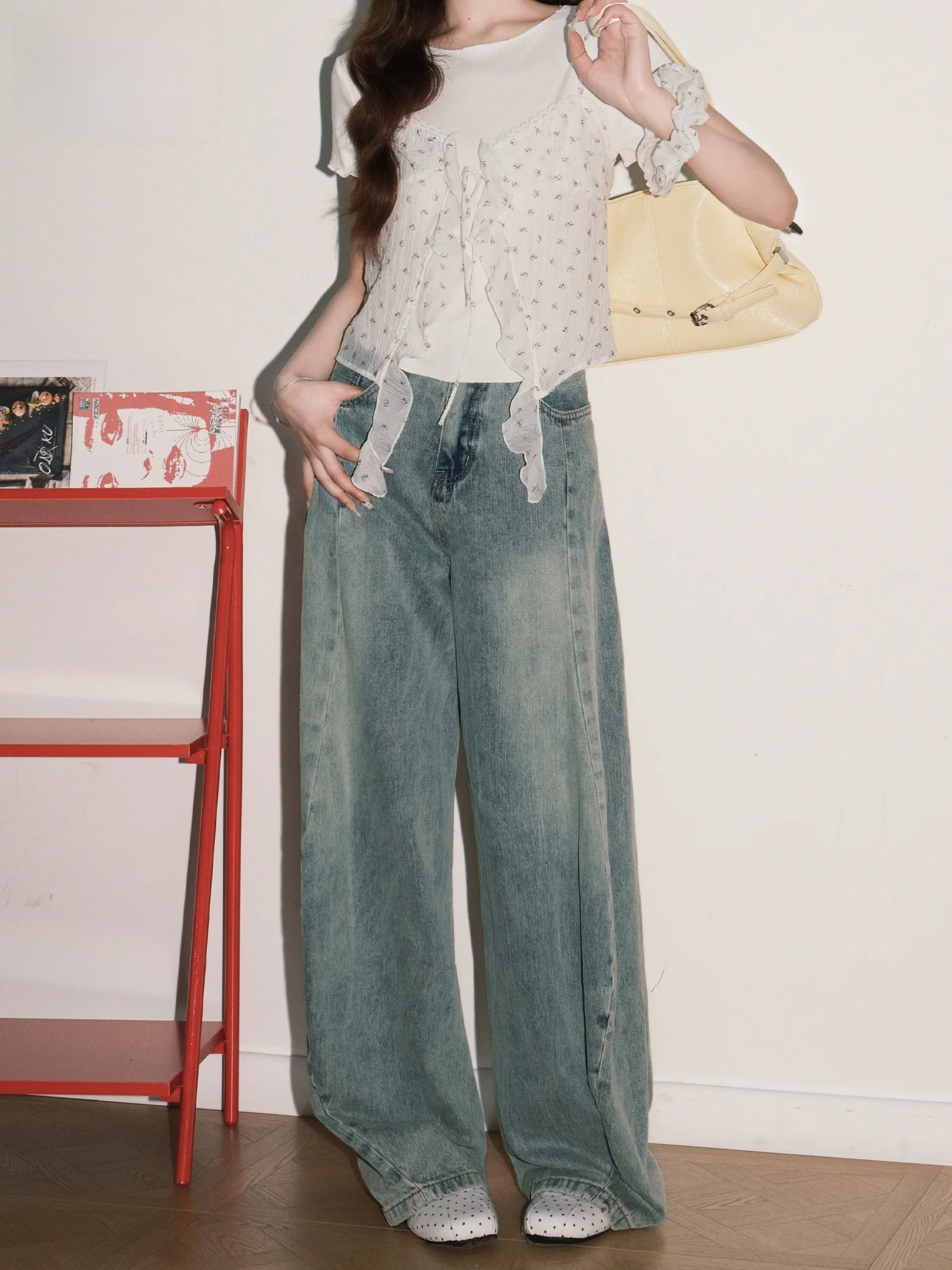 Retro American High Waist Wide Leg Jeans Women's Summer Loose Drapey Floor-Length Pants Casual Cotton Denim Trousers
Retro American High Waist Wide Leg Jeans Women's Summer Loose Drapey Floor-Length Pants Casual Cotton Denim Trousers