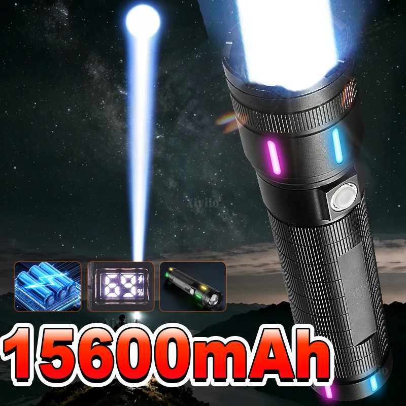 Upgrade Large LED Flashlight 15600mAh Rechargeable Tactical Flashlight With Digital Display Super Bright Outdoor Fishing Lantern
Upgrade Large LED Flashlight 15600mAh Rechargeable Tactical Flashlight With Digital Display Super Bright Outdoor Fishing Lantern