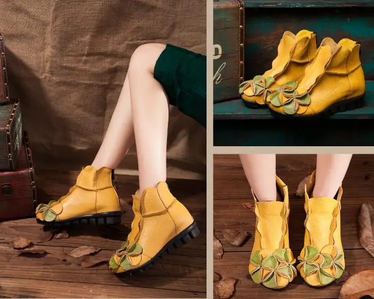 Vintage Genuine Leather Shoes for Women Retro Boho Style Autumn Boots Ladies Comfortable Footwear Classic Design
Vintage Genuine Leather Shoes for Women Retro Boho Style Autumn Boots Ladies Comfortable Footwear Classic Design