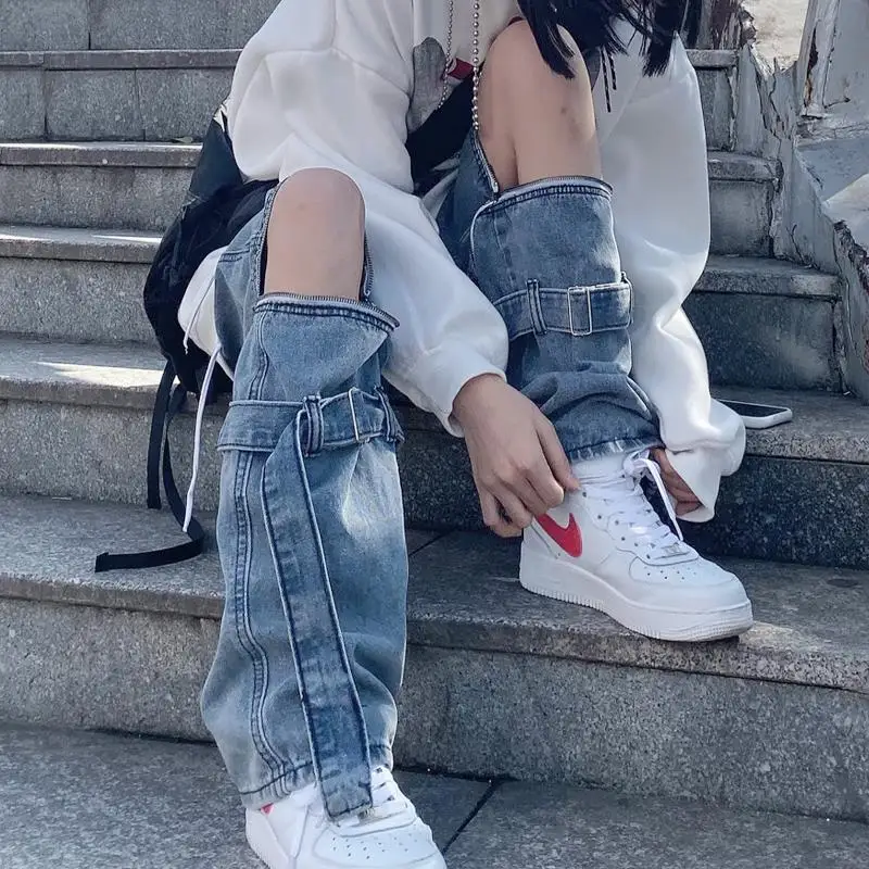Spring Summer Retro Zip Jeans Pants BF Straight Loose High Waist Pants Girls High Street Design Splicing Detachable Shorts Pant
Spring Summer Retro Zip Jeans Pants BF Straight Loose High Waist Pants Girls High Street Design Splicing Detachable Shorts Pant