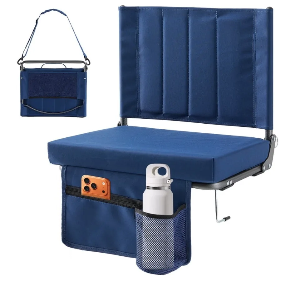 Stadium Seats Set Of 2 with Back Support, Thick Padded Folding Chair with Cup Holder and Storage Pocket for Sports Events, Navy
Stadium Seats Set Of 2 with Back Support, Thick Padded Folding Chair with Cup Holder and Storage Pocket for Sports Events, Navy