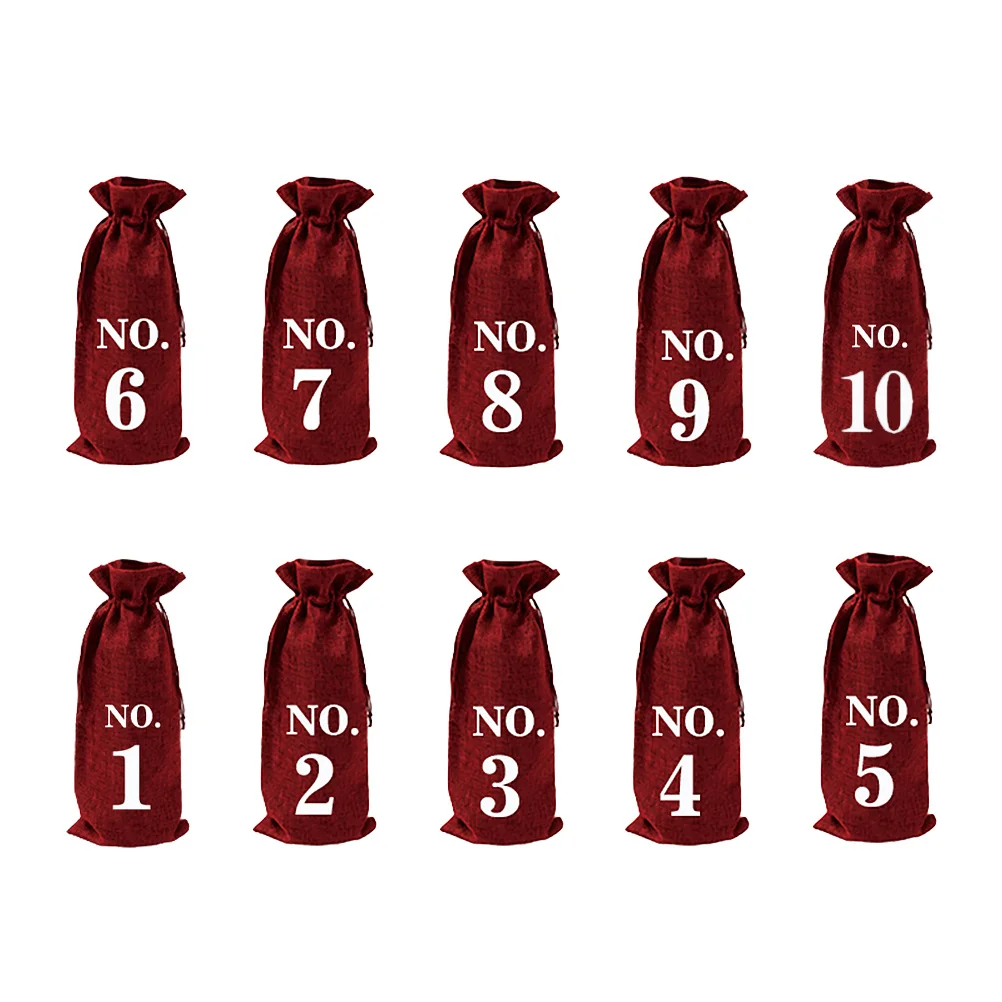 10Pcs Jute Wine Bags Numbered 1-10 Reusable Drawstring Gift Bags for Wine Bottle Storage Party Favors 1 to 10 Numbers Bag
10Pcs Jute Wine Bags Numbered 1-10 Reusable Drawstring Gift Bags for Wine Bottle Storage Party Favors 1 to 10 Numbers Bag