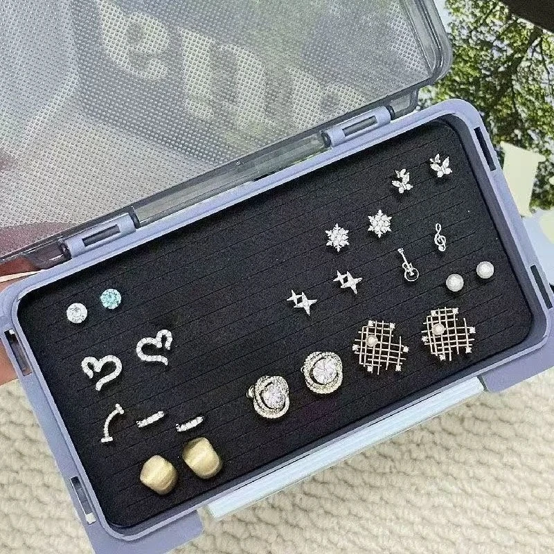 Large Capacity Earrings Storage Jewelry Box with Sponge Hole Portable Packing Earring Stud Storage Box
Large Capacity Earrings Storage Jewelry Box with Sponge Hole Portable Packing Earring Stud Storage Box