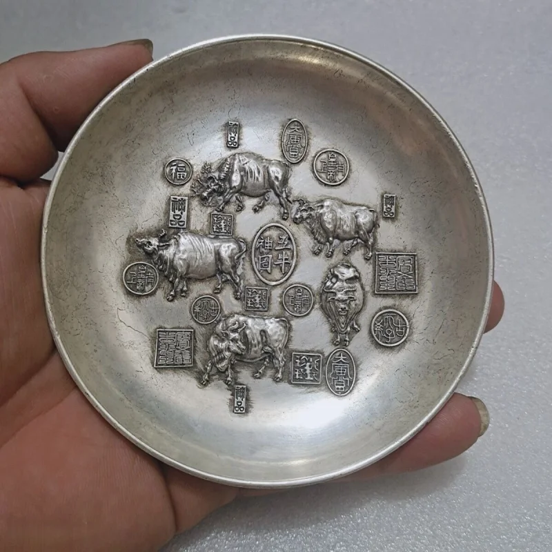 Exquisite collection Chinese copper 5 ox cow statue figure Plate Tray table deco
Exquisite collection Chinese copper 5 ox cow statue figure Plate Tray table deco