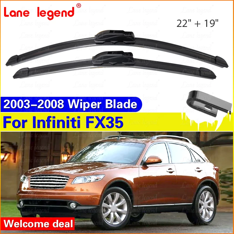 Car Wiper Blade For Infiniti FX35 22"+19" 2003-2008 Auto Windscreen Windshield Wipers Blades Window Wash Fit U Hook Arms
Car Wiper Blade For Infiniti FX35 22"+19" 2003-2008 Auto Windscreen Windshield Wipers Blades Window Wash Fit U Hook Arms
