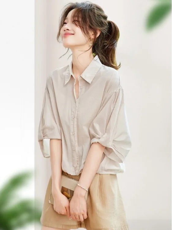 Casual Loose Fit Five-Button Collar irt Summer 2026 Pure Color Design Large Size Women's Faion Outerwear Open Cardigan
Casual Loose Fit Five-Button Collar irt Summer 2026 Pure Color Design Large Size Women's Faion Outerwear Open Cardigan