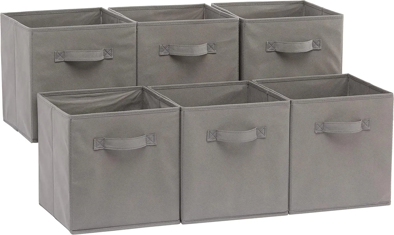 6 Pack Collapsible Fabric Storage Cubes 10.5x10.5x11 Inch Sturdy with Handles Gray for Home Organization
6 Pack Collapsible Fabric Storage Cubes 10.5x10.5x11 Inch Sturdy with Handles Gray for Home Organization
