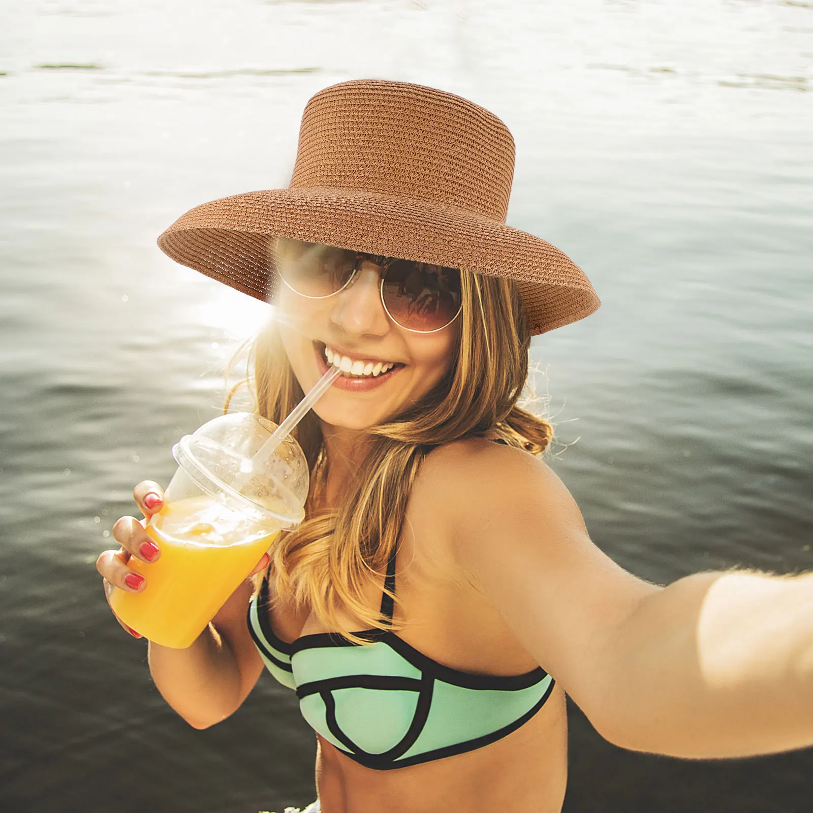 1pc Sun Protection Large Brim Straw Woven Outdoor Uv Outdoor Straw Hat Resistant Breathable Lightweight Summer Beach Travel Hat 
1pc Sun Protection Large Brim Straw Woven Outdoor Uv Outdoor Straw Hat Resistant Breathable Lightweight Summer Beach Travel Hat