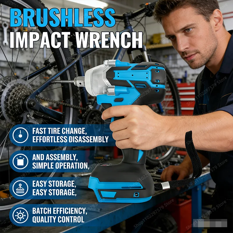 Cordless Electric Impact Wrench 20V Brushless Hand Tool EU Standard Powerful No Battery Portable for Automotive Garage Workshop
Cordless Electric Impact Wrench 20V Brushless Hand Tool EU Standard Powerful No Battery Portable for Automotive Garage Workshop
