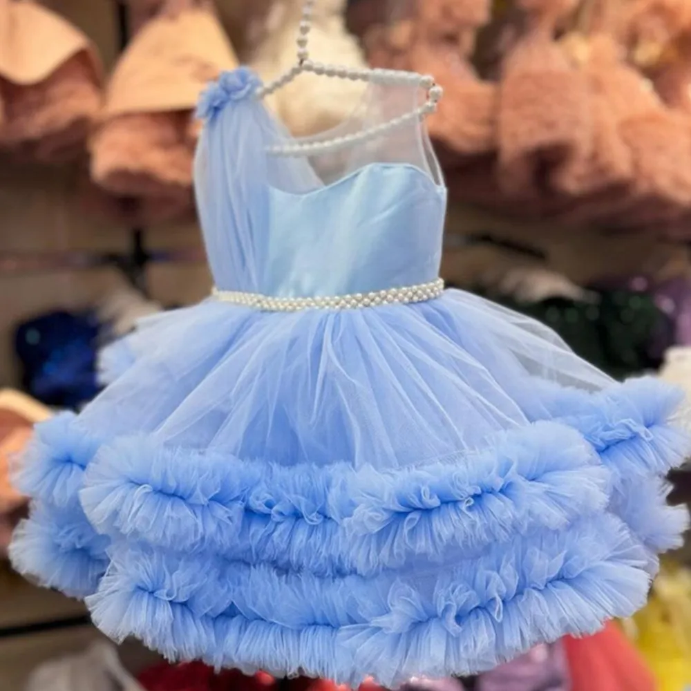 Princess Dress New Girl's One Shoulder Evening Dress Blue Fluffy Mesh Dress Lace Princess Dress
Princess Dress New Girl's One Shoulder Evening Dress Blue Fluffy Mesh Dress Lace Princess Dress