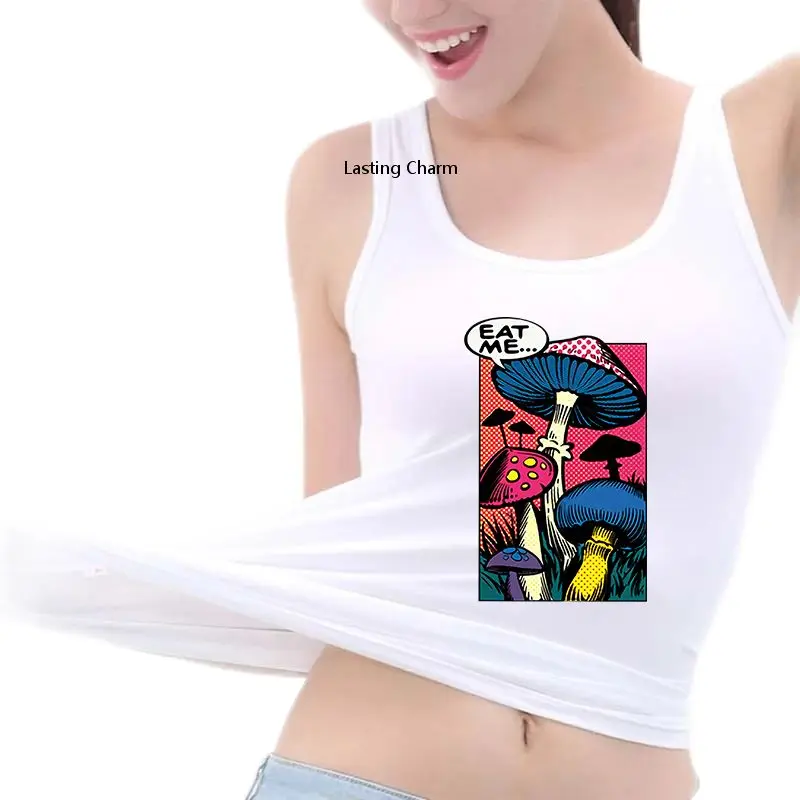 Mushrooms Comic Book Eat Me Pattern Tank Top Women's Yoga Sports Workout Sleeveless Tops Gym Vest
Mushrooms Comic Book Eat Me Pattern Tank Top Women's Yoga Sports Workout Sleeveless Tops Gym Vest