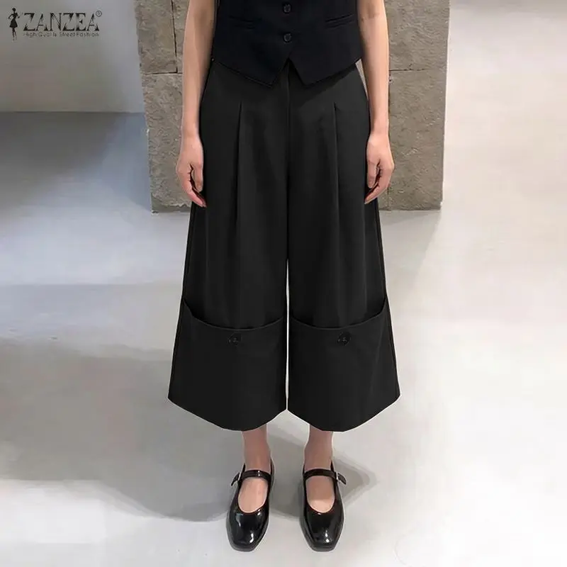 Female CaprisZANZEA Summer Wide Leg Pants Women Trousers Casual Long Pantalon Elastic Waist Palazzo Elegant Solid OL Work Pant
Female CaprisZANZEA Summer Wide Leg Pants Women Trousers Casual Long Pantalon Elastic Waist Palazzo Elegant Solid OL Work Pant