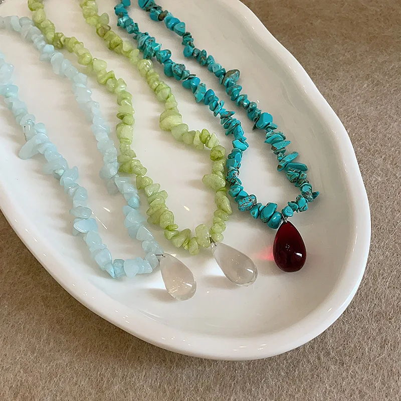 Elegant Irregular Natural Stone Bead Water Droplet Necklace For Women Unisex Exquisite Colorful Chain Necklace Neck Accessory
Elegant Irregular Natural Stone Bead Water Droplet Necklace For Women Unisex Exquisite Colorful Chain Necklace Neck Accessory