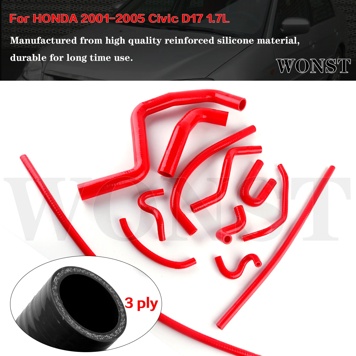 For 1994-2001 Honda Acura Integra DB7 DC4 RS LS GS SE B18B1 Silicone Radiator Hoses Tubes Kit Piping 10 Colors
For 1994-2001 Honda Acura Integra DB7 DC4 RS LS GS SE B18B1 Silicone Radiator Hoses Tubes Kit Piping 10 Colors