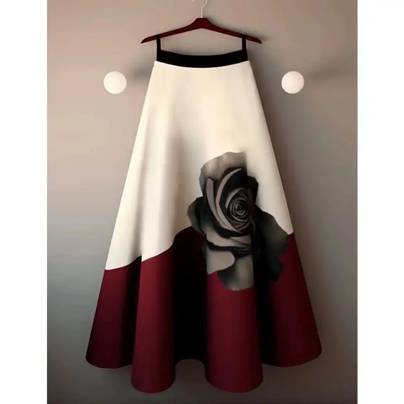 Red Rose Print Midi Skirt Women European Style Color Block A Line Skirt High Ethnic Inspired Retro Fashion Winter Elegant Bottom
Red Rose Print Midi Skirt Women European Style Color Block A Line Skirt High Ethnic Inspired Retro Fashion Winter Elegant Bottom